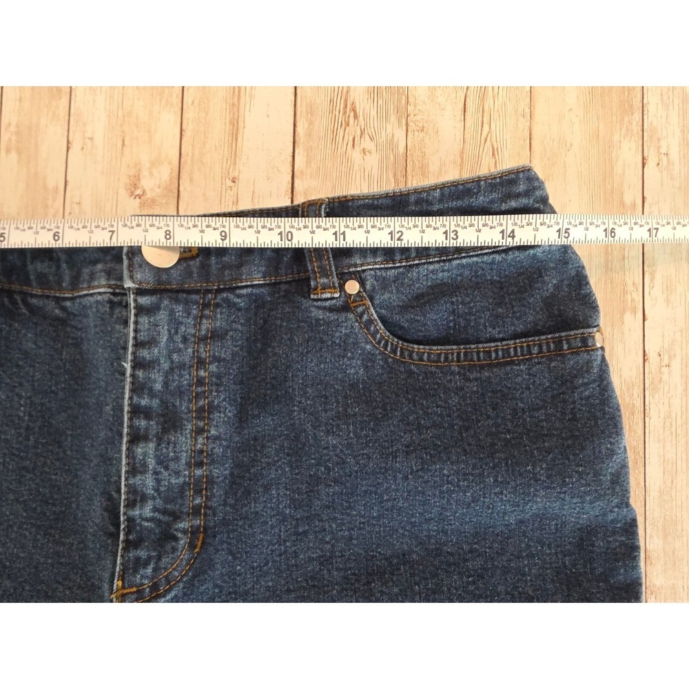Jones New York Jeans Straight Mid Rise Dark Wash Stretch Blue Womens 8 - Picture 5 of 8